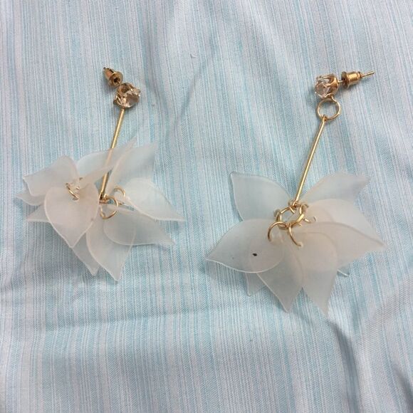(H1) Long Flower Earrings - Picture 2 of 6